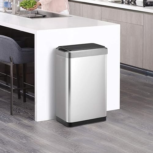 Miniatura 4 de EKO Cubo de basura Horizon con sensor de movimiento, forma rectangular, 45 litros11.9 galones de capacidad