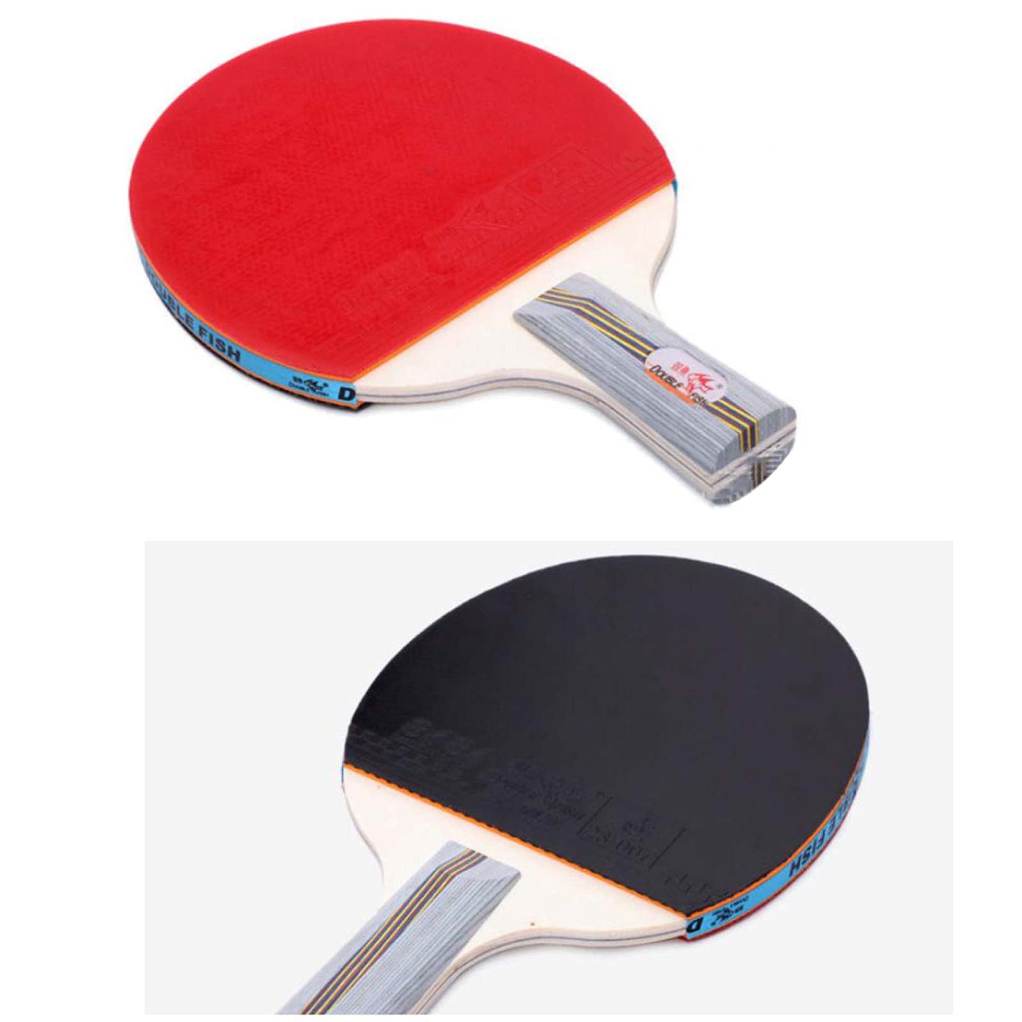 Ensemble de Raquettes de ping-Pong, Ensemble de Raquettes de Tennis de Table récréatives pour 2 Joueurs, entraînement Amateur, Caoutchouc approuvé ITTF/Double/B