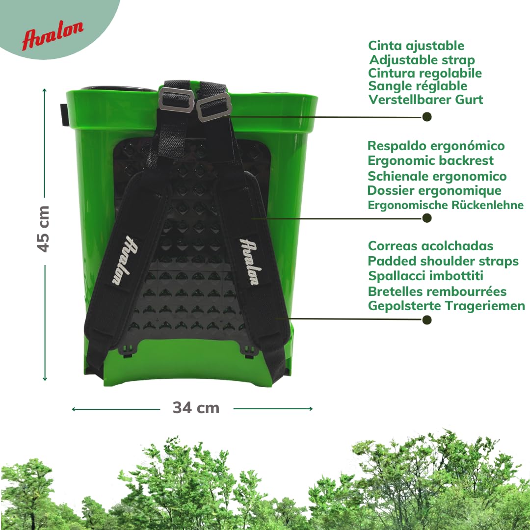 Avalon - Pulvérisateur Électrique à Dos 16L Comprend Lance Télescopique, Harnais, Chargeur et Set de Buses de pulvérisation. Pulvérisateur à Batterie Pression Réglable 6 Bar.