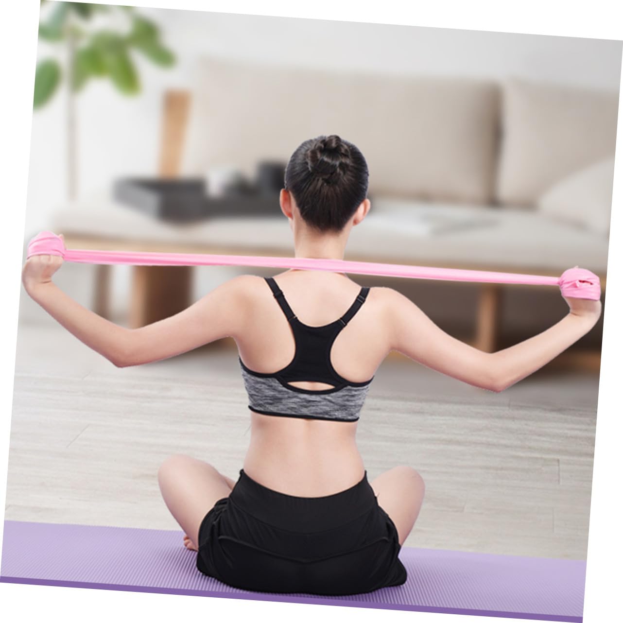 VICASKY 9 Fasce Elastiche Yoga in Lattice Odore Cinghie Stretching Fitness per Resistenza Alta per Migliorare Flessibilità e Rosa Blu