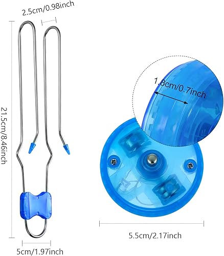 Vista 28 de Sumind 6 piezas de ruedas giratorias magnéticas retro, juguete de Navidad iluminado, rieles giroscópicos, Twirler, clásico, vintage, truco, Yoyo