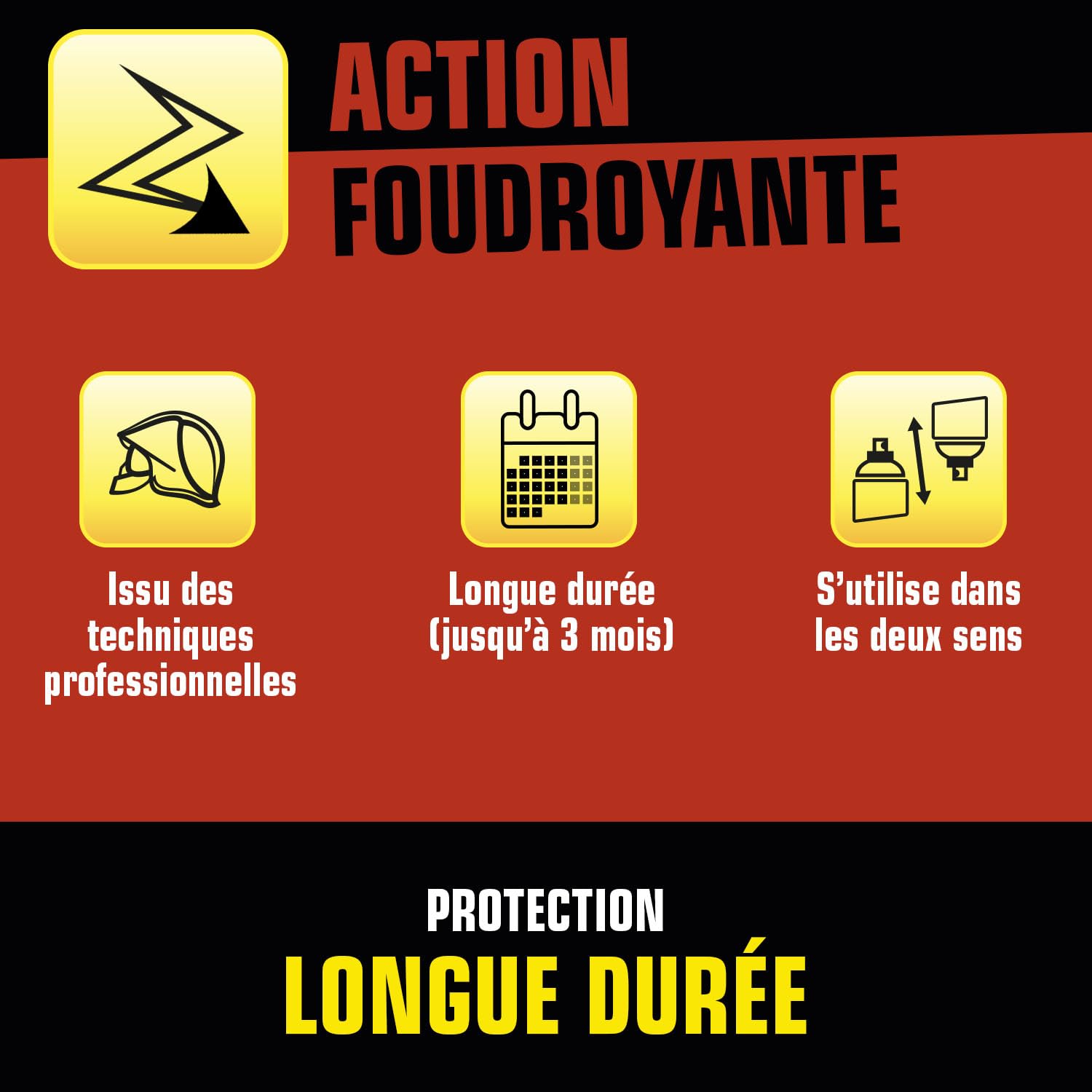 K.PRO Aérosol foudroyant cafards et blattes, 400ml, action foudroyante et immédiate, jusqu'à 3 mois de protection, utilisable tête en bas, technique professionnelle