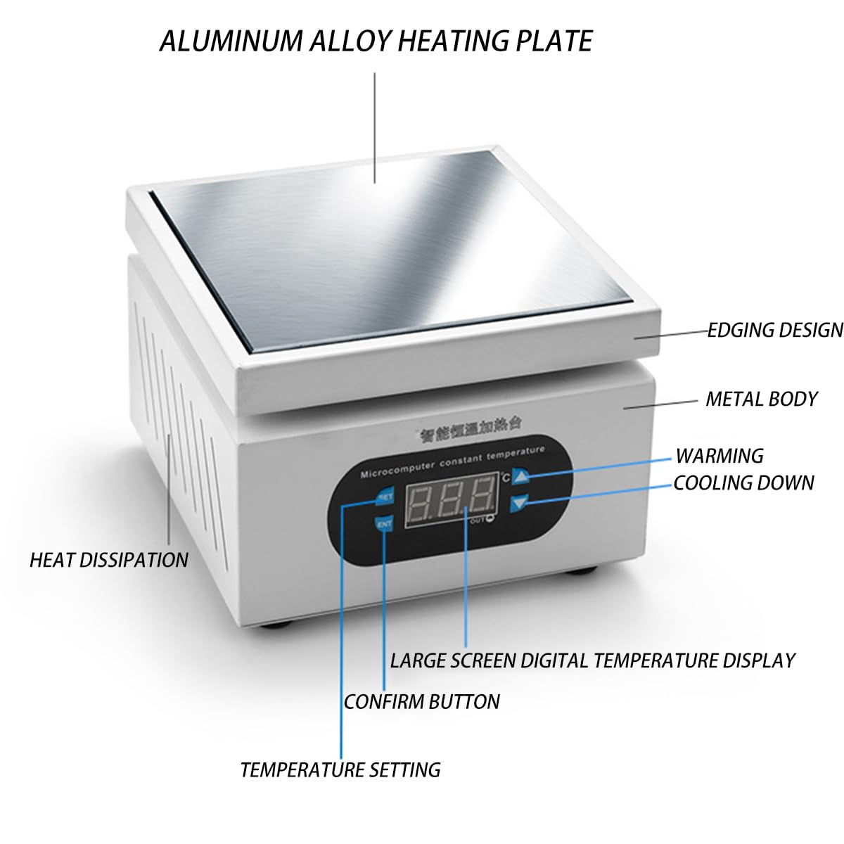 Máquina envolvedora de celofán de 800 W, selladora térmica de sobremesa, con Tubo Fusible y Control Inteligente de Temperatura para Embalaje con película termosellada (20 * 20)