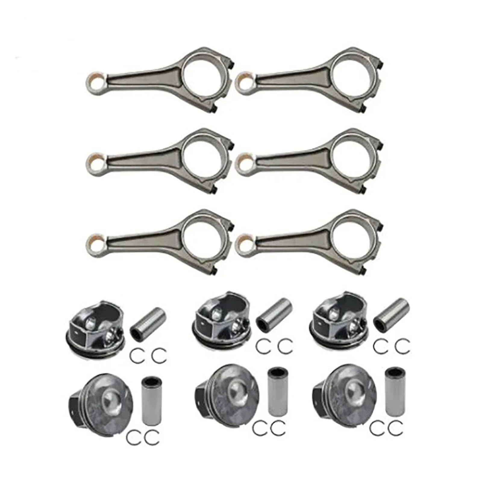 Kit de segments de piston et bielles de moteur Compatible pour les modèles Land Rover Ranger Discovery/Jaguar XE F-Type F-Face AJ126 LR062617 3.0T. Pièces détachées