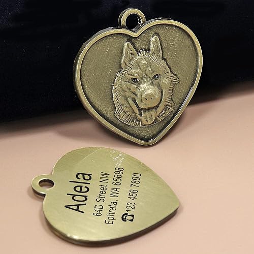 Etiqueta de identificación de perro grabada personalizada, etiquetas de perro anti-perdidas