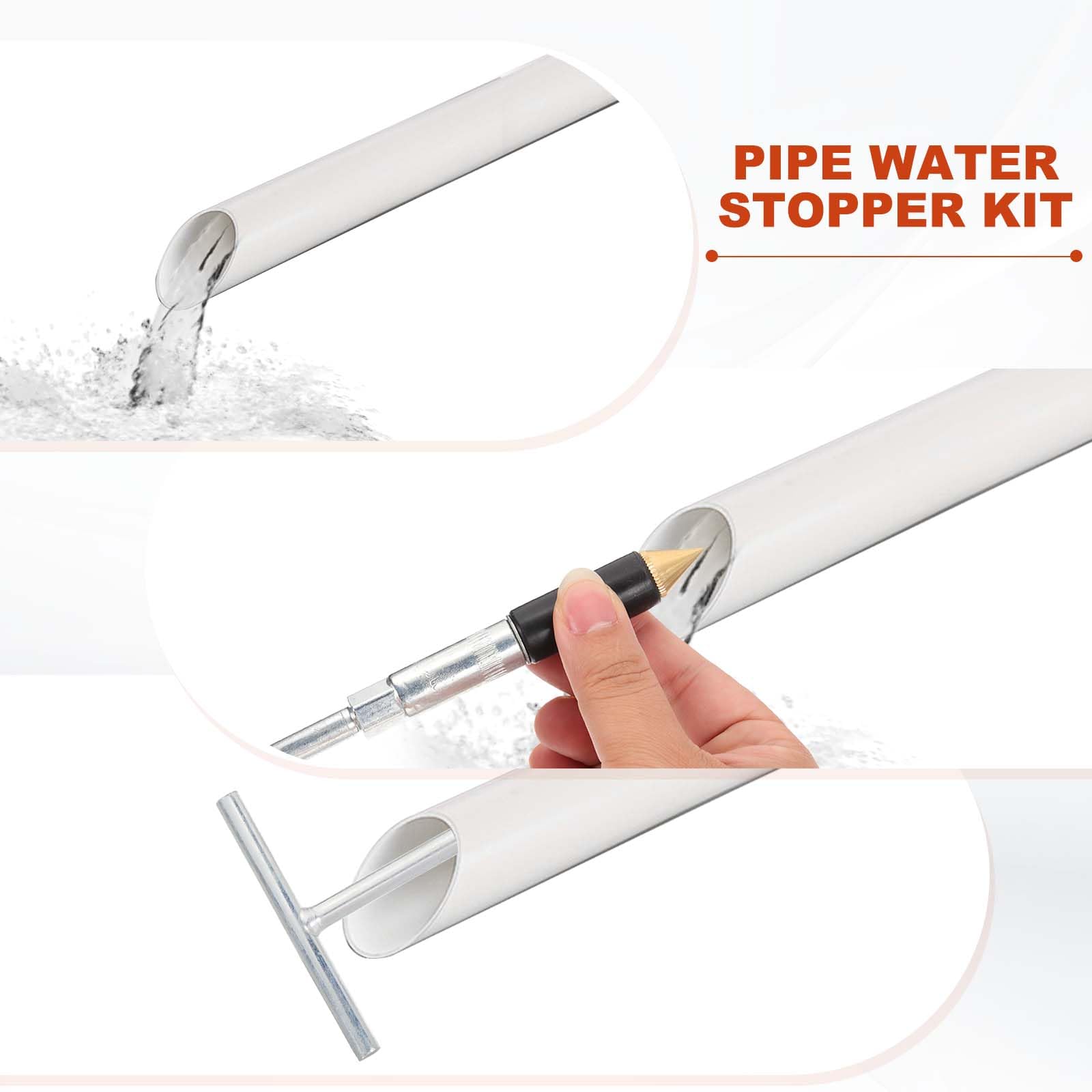 PATIKIL Rohr Wassersperr Kit, passend für 20/25/32mm, Edelstahl Heißschmelz Wassersperr Nadel für Notfallabdichtung Wände, Ecken, Rohre