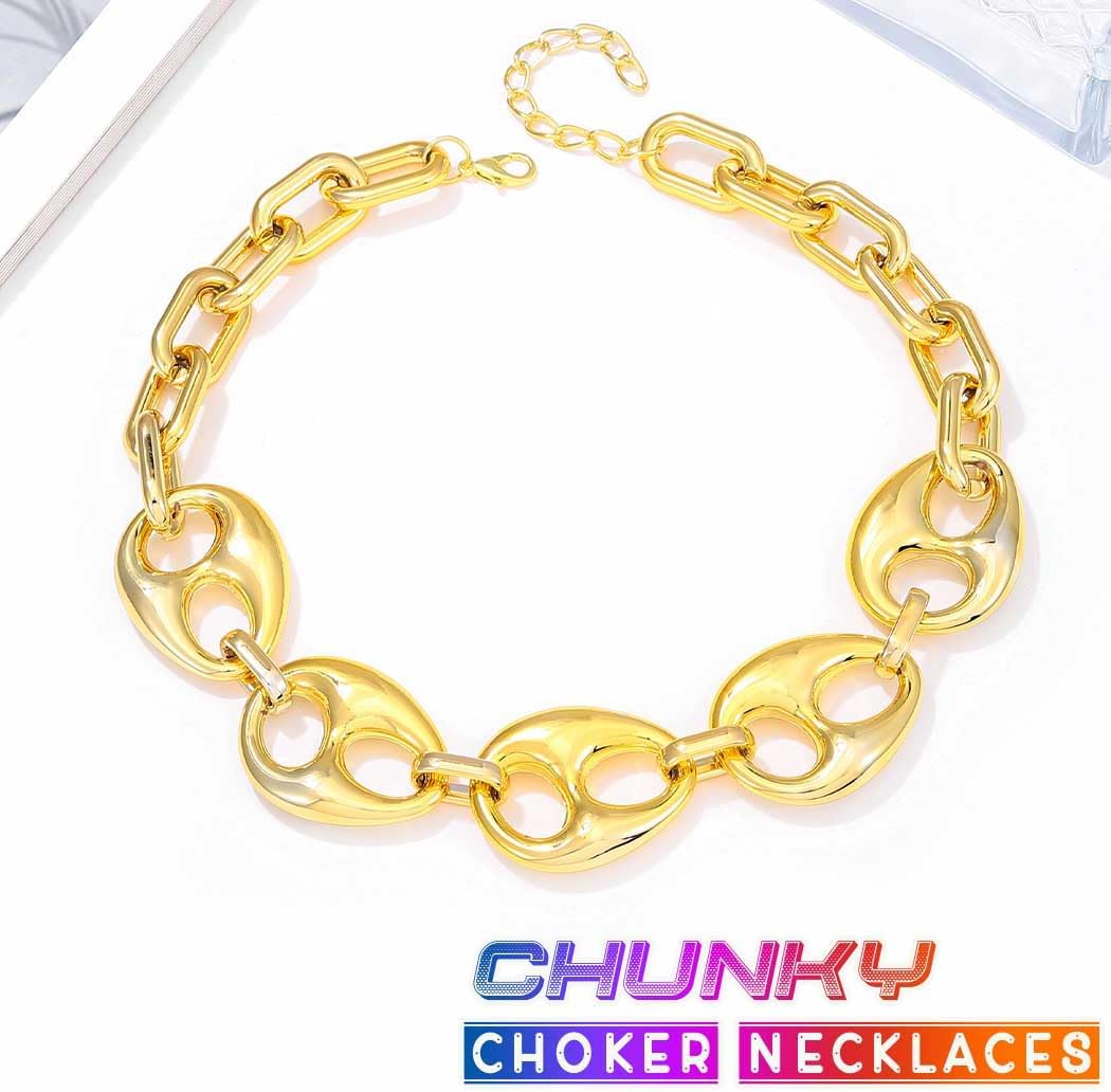 CLOACE Chunky Choker Necklace Gold Cuban Link Necklaces Chain Fashion Jewelry for Women - Image 3