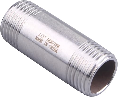Miniatura 25 de 1/2" X 1/2" NPT Macho NPT Acero Inoxidable 304 Acoplamiento De Tubo De Acoplamiento De Acoplamiento De Tubo De Montaje 4" Longitud