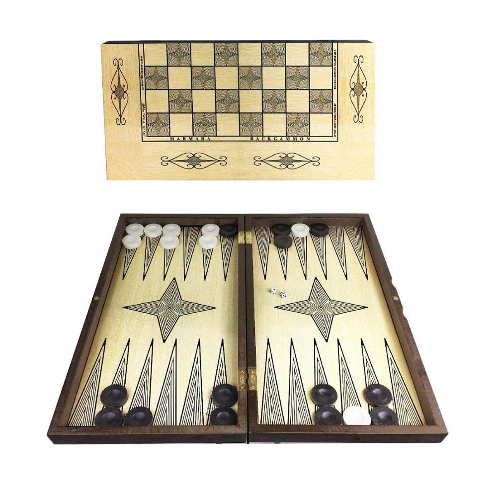 Star Large, Backgammon Board Game and Checkers Set for Adults
