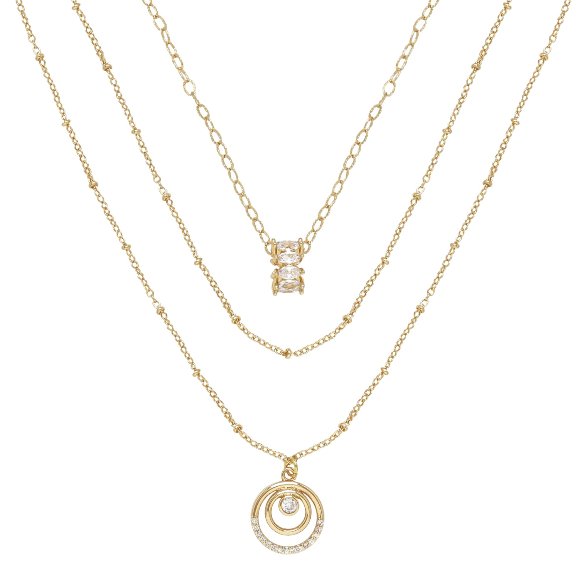 Ettika Layered Disc Pendant Necklace