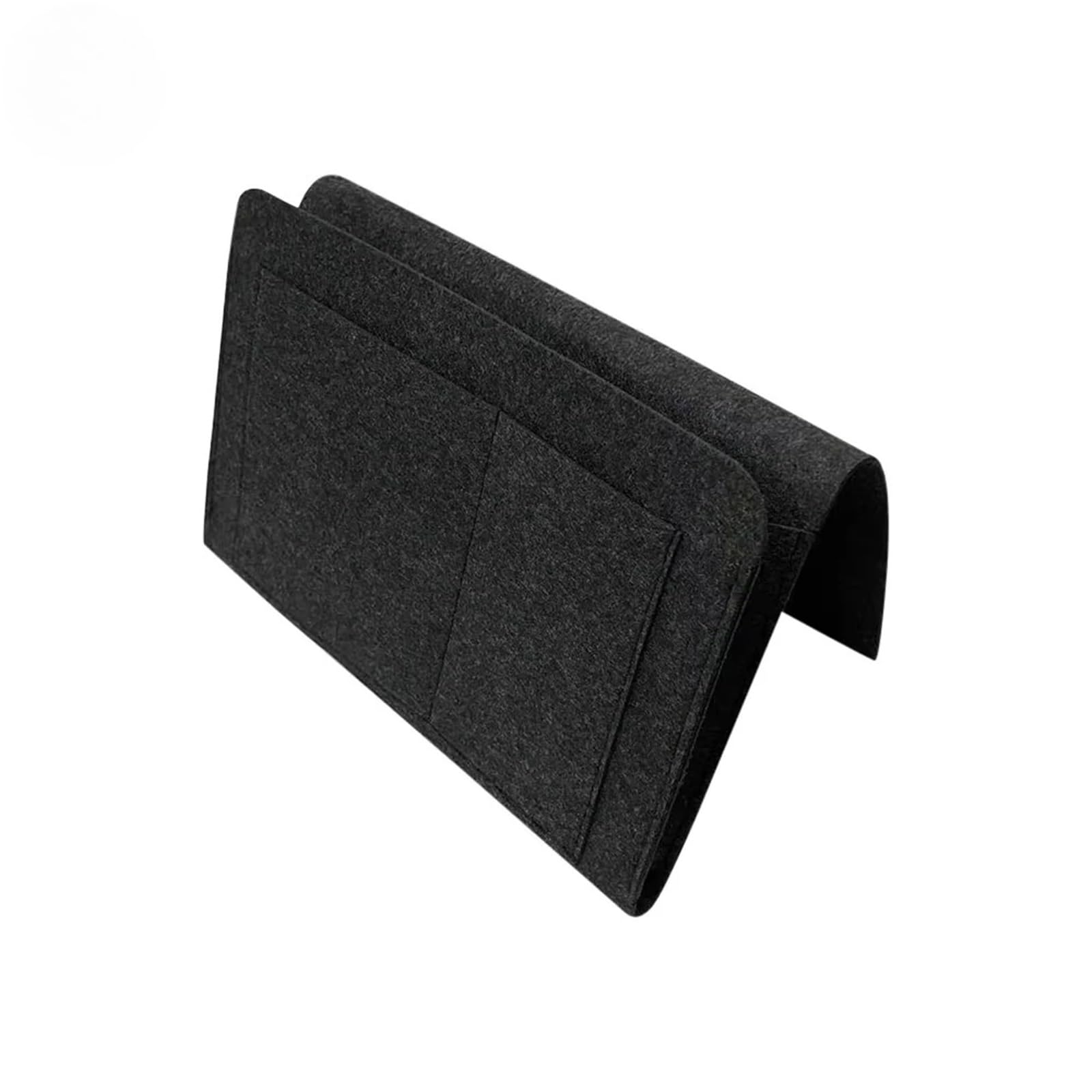 BDFJEDS Couch Armrest Organizer 1pc Felt Bedside Storage Organizer Phone Book Magazine Holder Pockets Hanging Bag For Bed Sofa Side(Black)