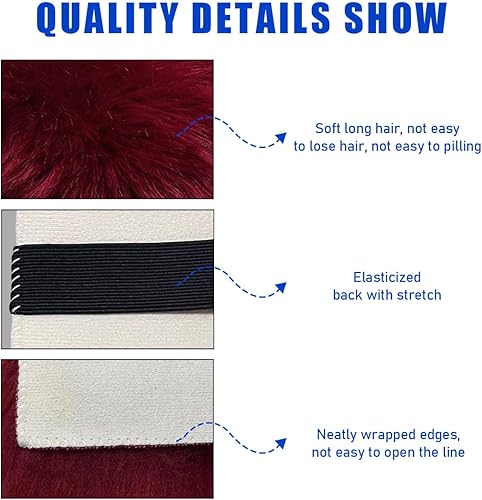 Miniatura 3 de Suvnie Funda peluda para consola central de automóvil, 11.8 x 7.9 pulgadas, cojín de lana de oveja para reposabrazos, cómodo y suave, protector de