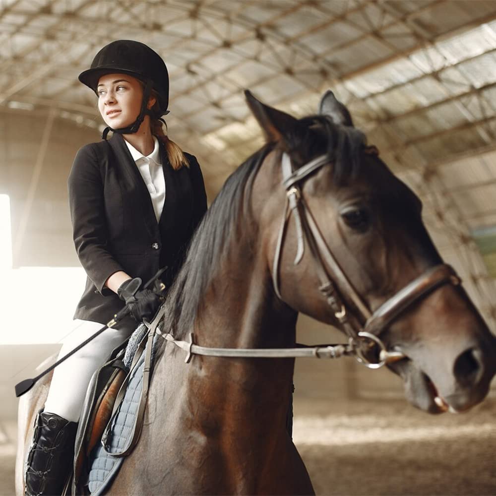 Cravache D'Équitation En Cuir Synthétique Noir - 140cm Pour Cosplay Ou Équitation