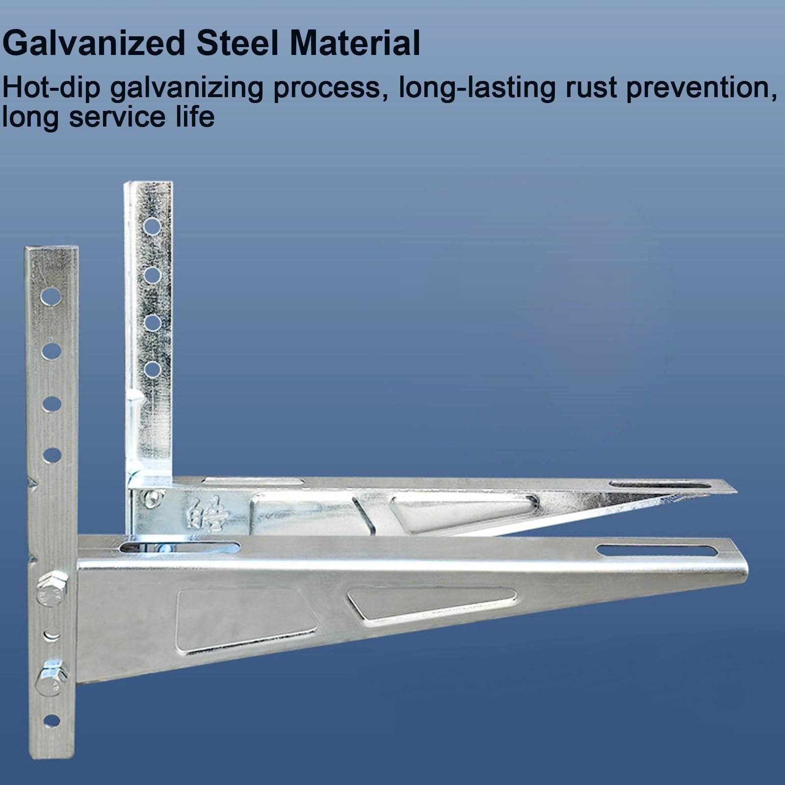 Staffa per Condizionatore Unità Esterna, in Acciaio Zincato, Portata 200 Kg, Regolabile Mini Split Condizionatore D'Aria Rack, per Pompe AC Mini Split da 1 a 5 P(600x500mm)