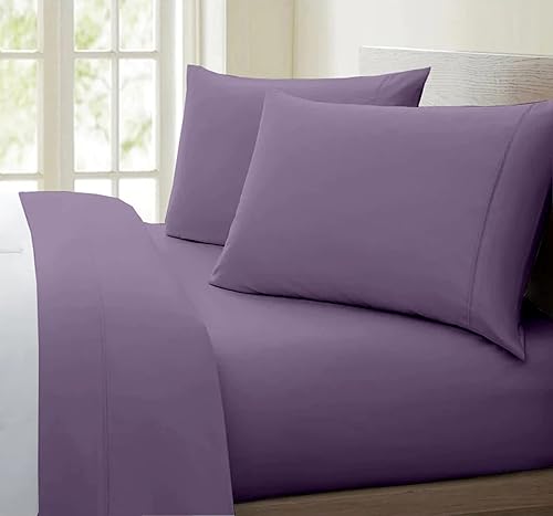 Miniatura 10 de Femini Fashion Juego de sábanas de 1000 hilos 100% algodón egipcio peinado de fibras largas, 4 piezas, tejido satén suave y sedoso para colchones de