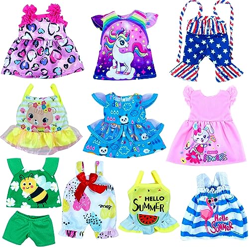 WONDOLL 12 inch Alive Baby Doll-Clothes and Accessories - 10 Sets Clothes for 10-12 Inch Dolls, Baby Doll Clothes Dress Outfits Accessories Christmas...