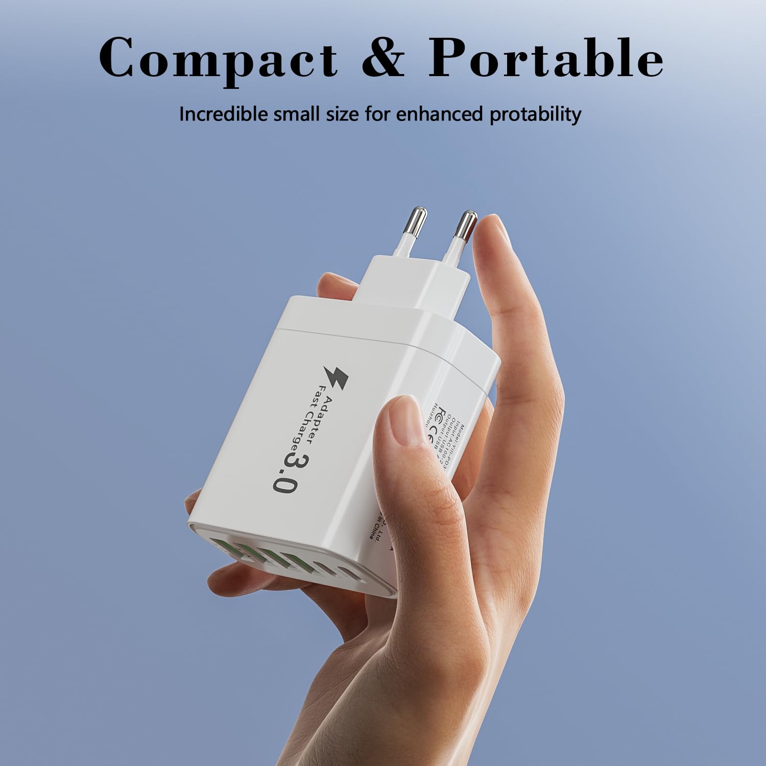 Lot de 2 chargeurs USB C, multi-ports, bloc de charge 52 W, 6 ports, chargeur rapide double PD, chargeur mural USB C de type C, adaptateur compatible avec iPhone 12/13/14/15/Samsung S24/S23/S22.