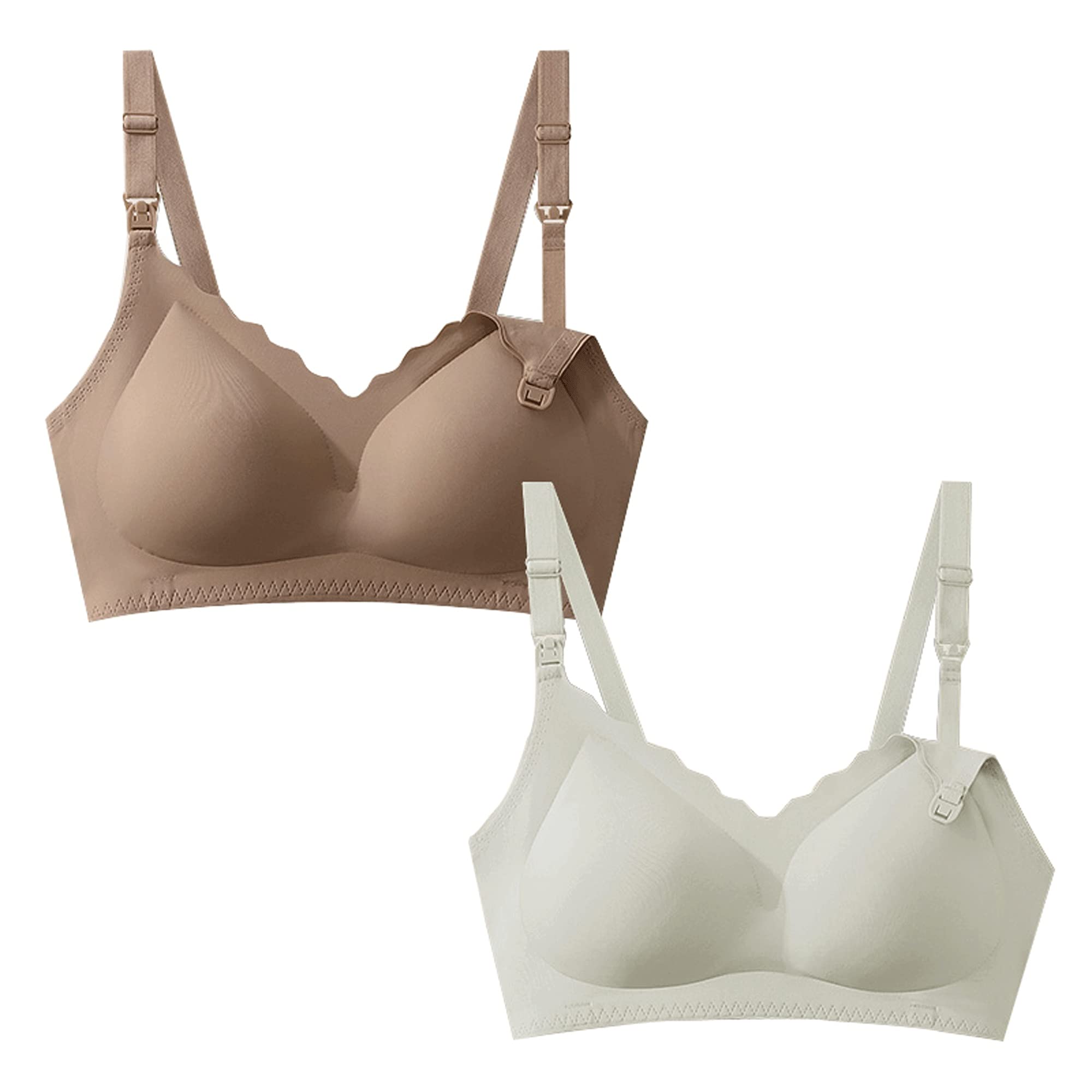 WENJUN Reggiseni per allattamento al seno senza cuciture da donna, con imbottitura senza fili, confezione da 2 (colore: A, taglia: 2X-Large)