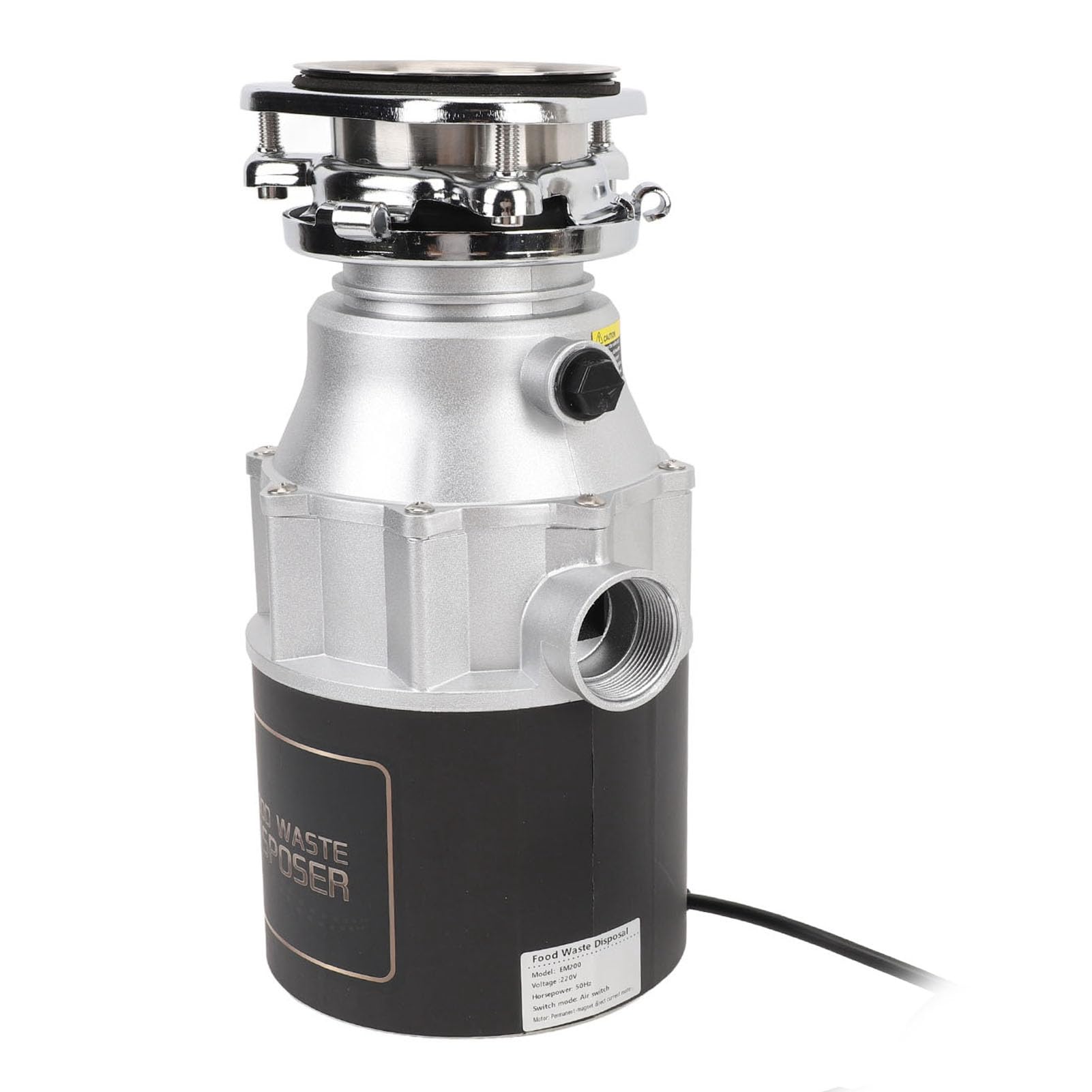 Asixxsix Triturador de Basura, 3800RPM Alimentación Continua Triturador de Residuos de Comida de 1-3mm, Sistemas de Trituración de Residuos de Comida de Acero Inoxidable, Cable de
