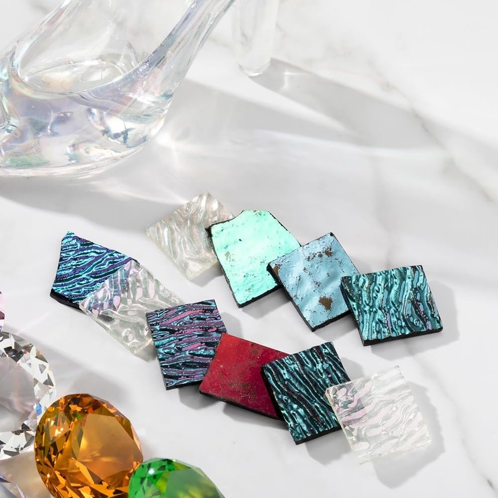 Fusible Dichroic Glasreste Assortiert 4 für Mikrowelle für Fusing-Ofen, Irisierende Effekte Materialien für Schmuckherstellung