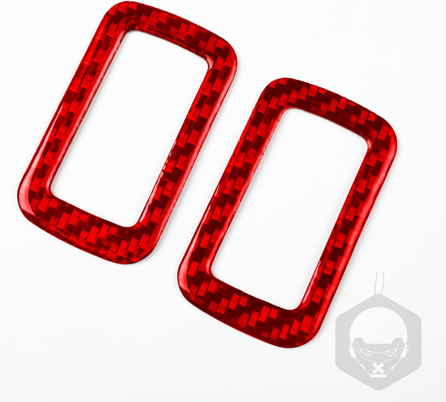 Real 3K Red Carbon Fiber Car Window Lift Switch Panel Control Button Cover Decoration Trim Sticker Compatible with Jeep Grand Cherokee WK2 2011-2021 Auto Interior Accessories