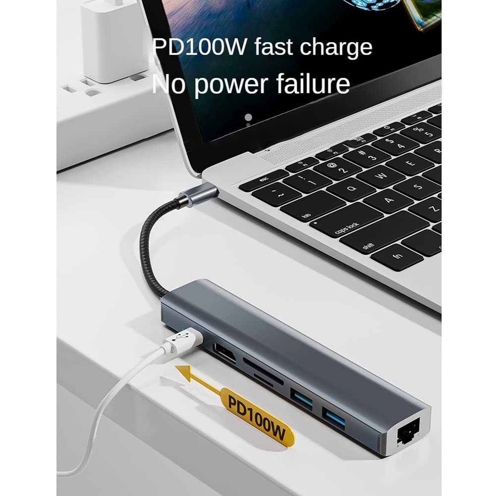 HUB USB C 7 Porte PHIXERO - Adattatore Multiporta Con Cavo 1,6 Ft Per PC Laptop - Foto 2