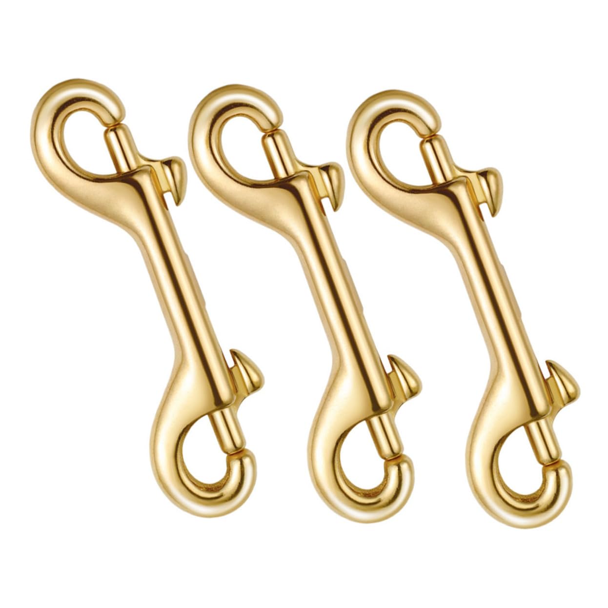 VILLCASE Brass Double End Bolt Snap Hooks Universal Clip for Tents Industrial Sports 78mm 3 Pack