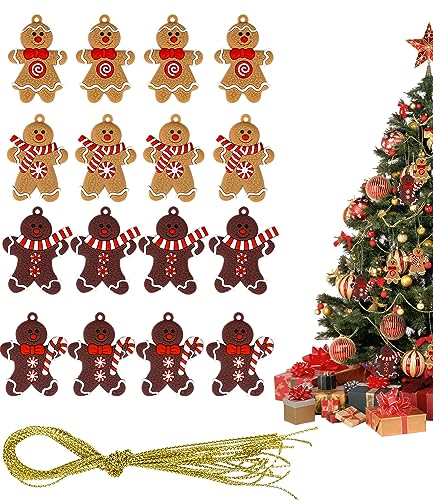 Lebkuchenmann Weihnachtsbaumschmuck Set - 12 Stück Traditionelle Anhänger
