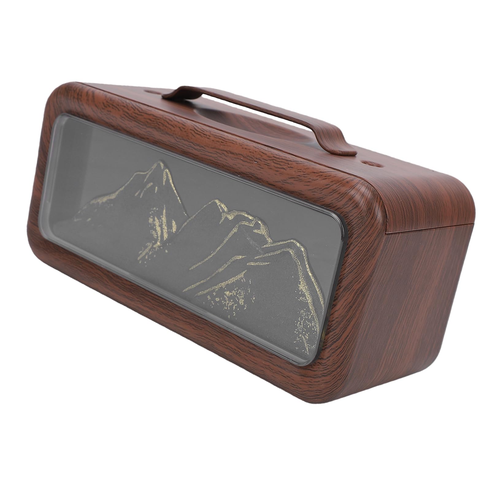 Buachois Diffusore Aromaterapia Umidificatore 600ml USB Luce Montagna (Grano di legno scuro)