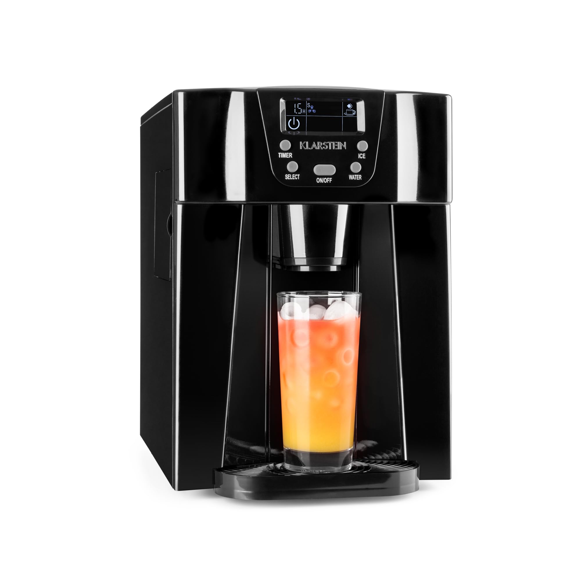 Klarstein 2L Small Ice Maker Machine, Counter Top Ice Machine for Home and Kitchen, Fast Operation, Makes 12 kg of Ice Bullets, Dispenses Cold Water, Safety Alarms, Countertop Ice Cube Maker Machine
