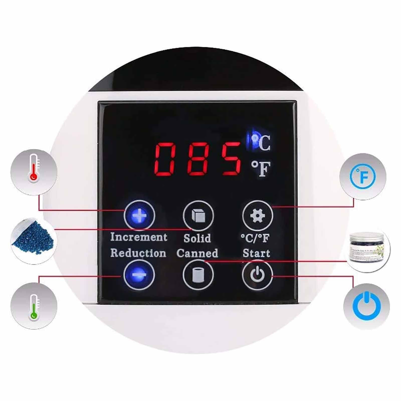 Herramientas eléctricas Herramienta de depilación Cera Caliente Cera depilatoria con botón táctil Inteligente Sartén Antiadherente Calentador de Cera derretida para depilación pers