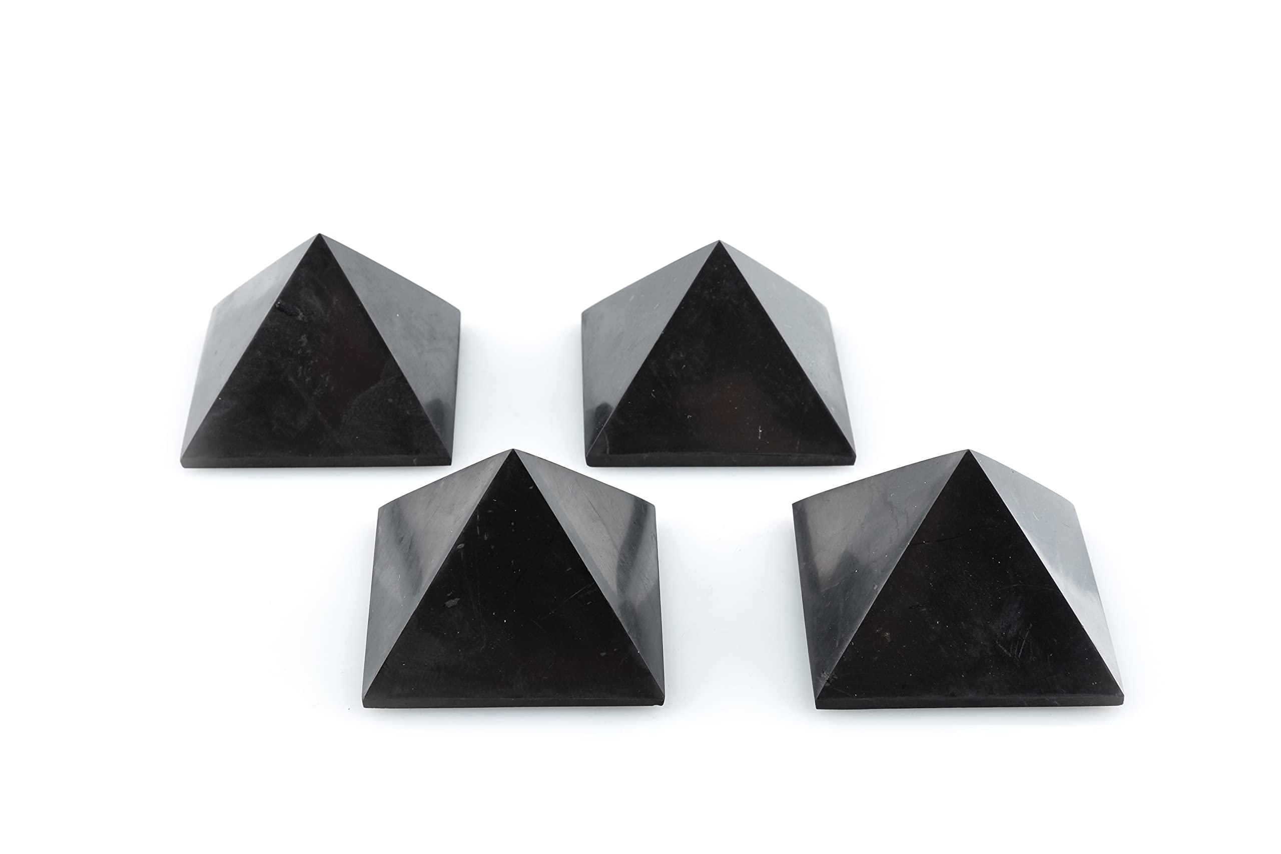 SN NATURSTEIN UG - Pirámides Shungit pulidas | Gema y Piedra curativa originaria de Carelia - 5 cm x 4