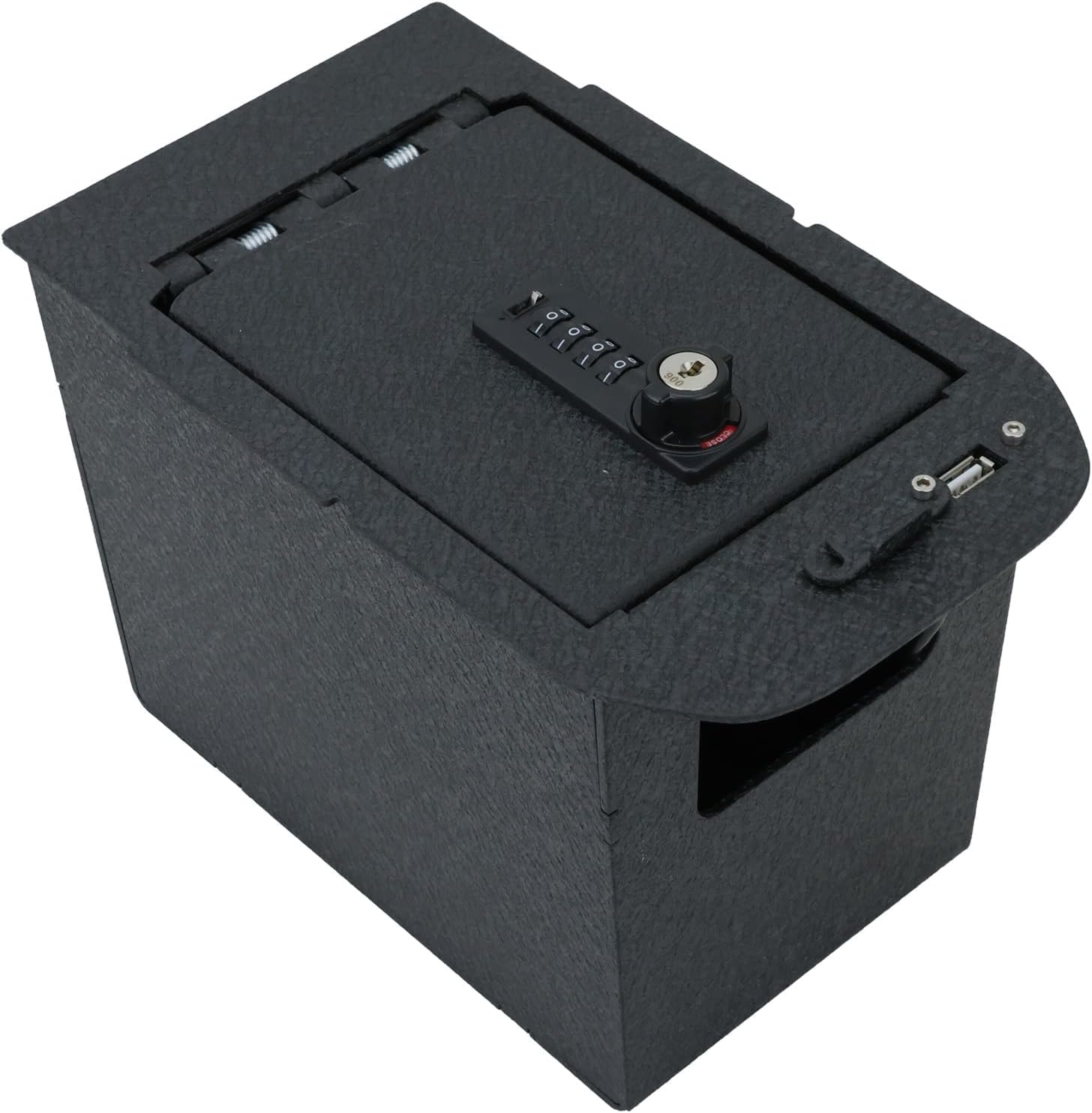 Center Console Safe Vault - KEREN Console Gun Safe Box Compatible with Toyota RAV4 2019-2025, 4-Digit Combination Lock with Key