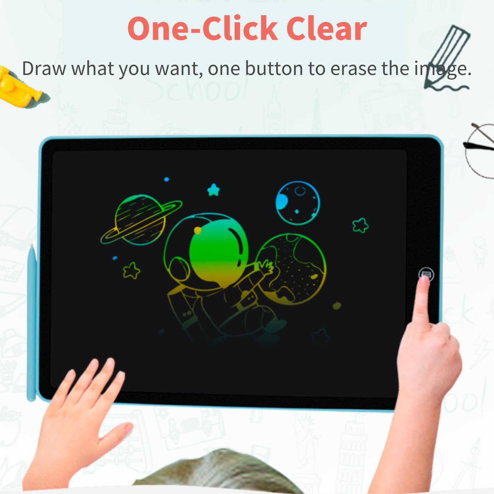 LCD Writing Tablet, 16 in Double Display Digital Notebook, Electronic Drawing Pads with Pen, Writing Board Pad for School Office Home, Christmas Birthday Gifts, Pink — view 6