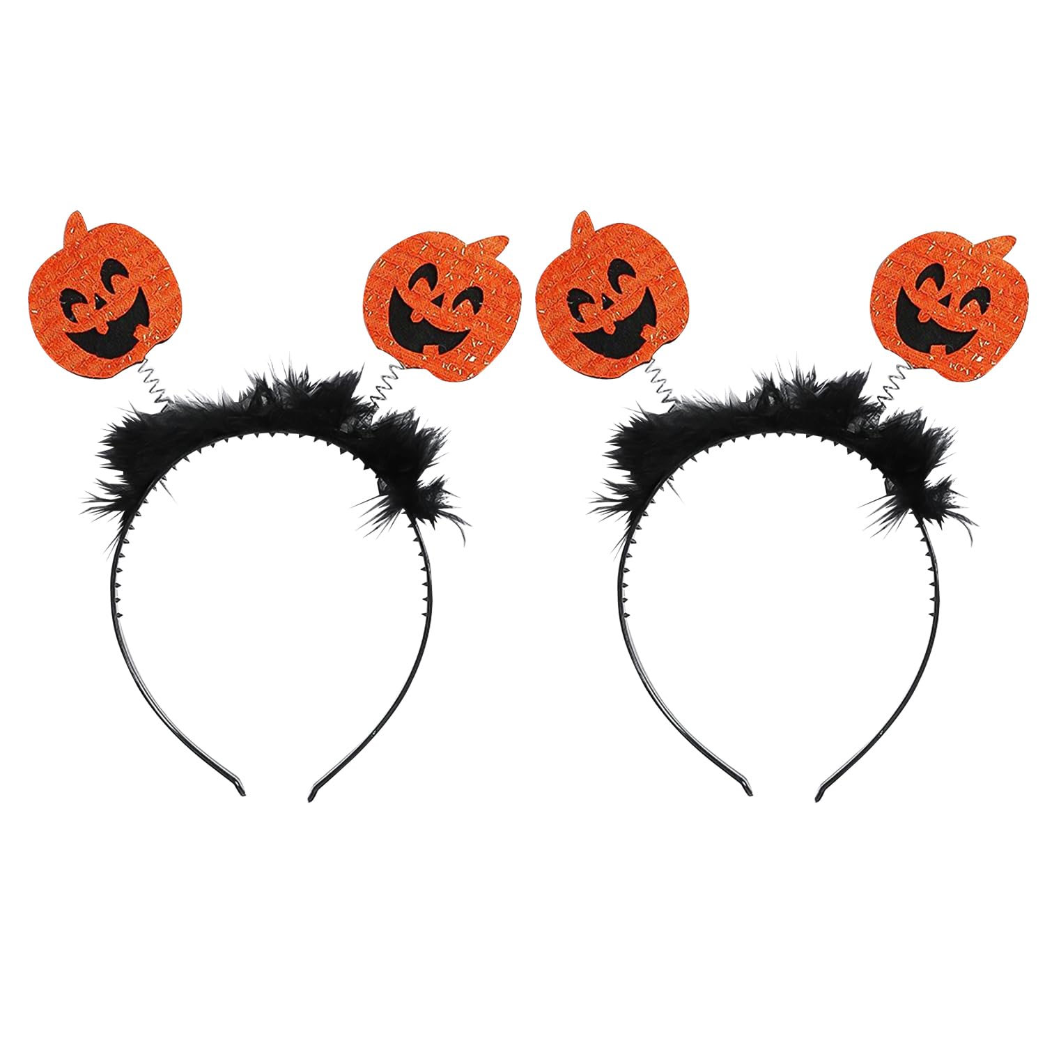 DVOFU 2Pieces Halloween Pumpkin Hair Bopper Headband Cute Orange Fashion Headband Devil Angel Costume Accessory for Women Men Ghost Party