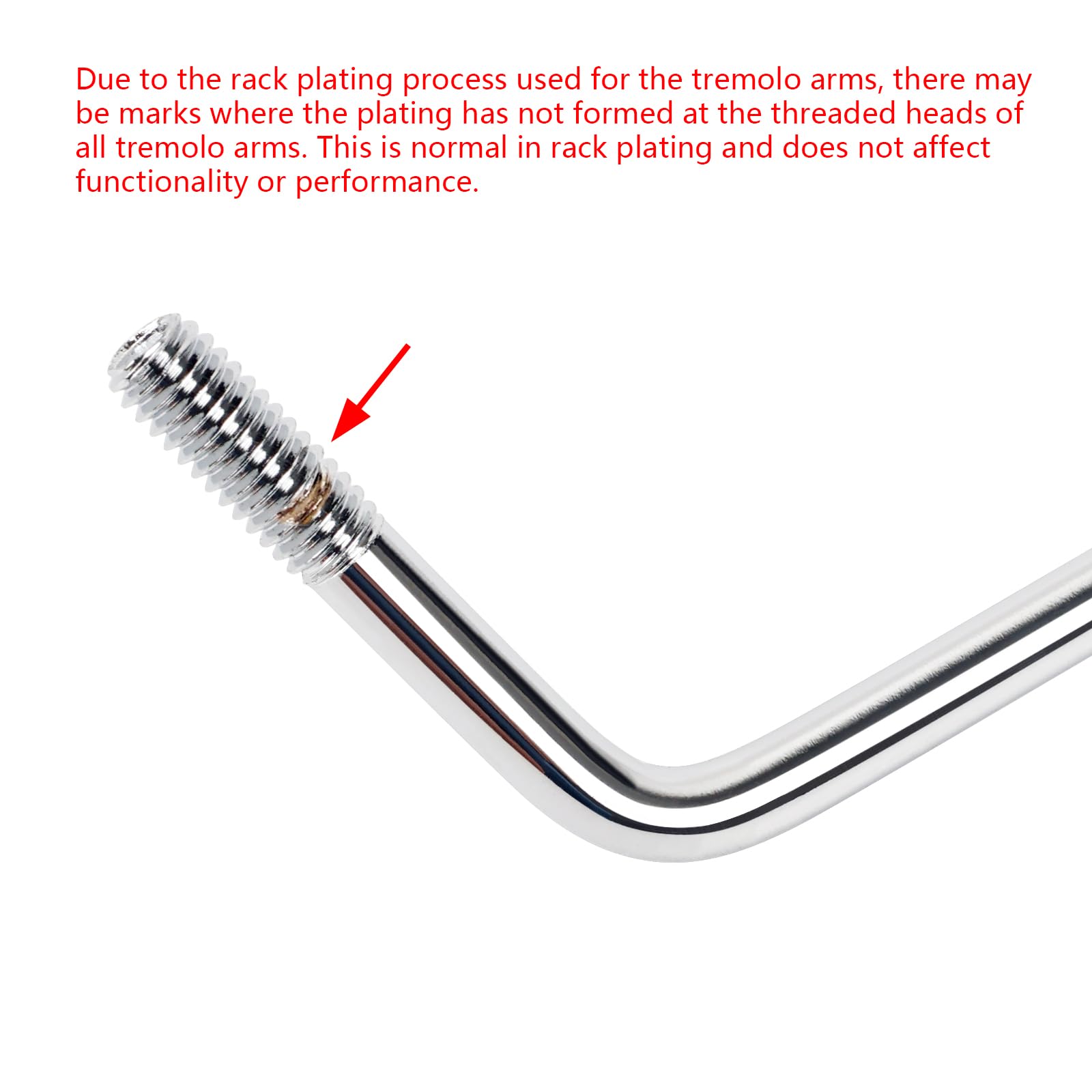 Banworks Electric Guitar Tremolo Arm Metric M6 Whammy Bar with 5.8mm (15/64") Thread for Tremolo Bridges of Squier Strat ST Guitars Made in China and Indonesia JT/YB-01 Chrome with Black Tip - Image 4