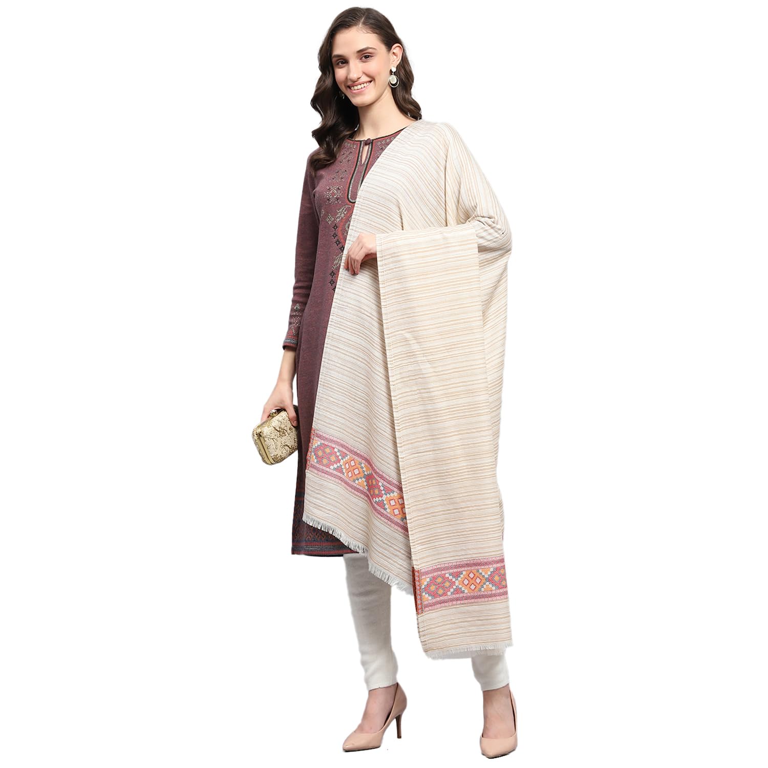 Monte Carlo Womens Self Design Shawl (224SHW7098)-image-2
