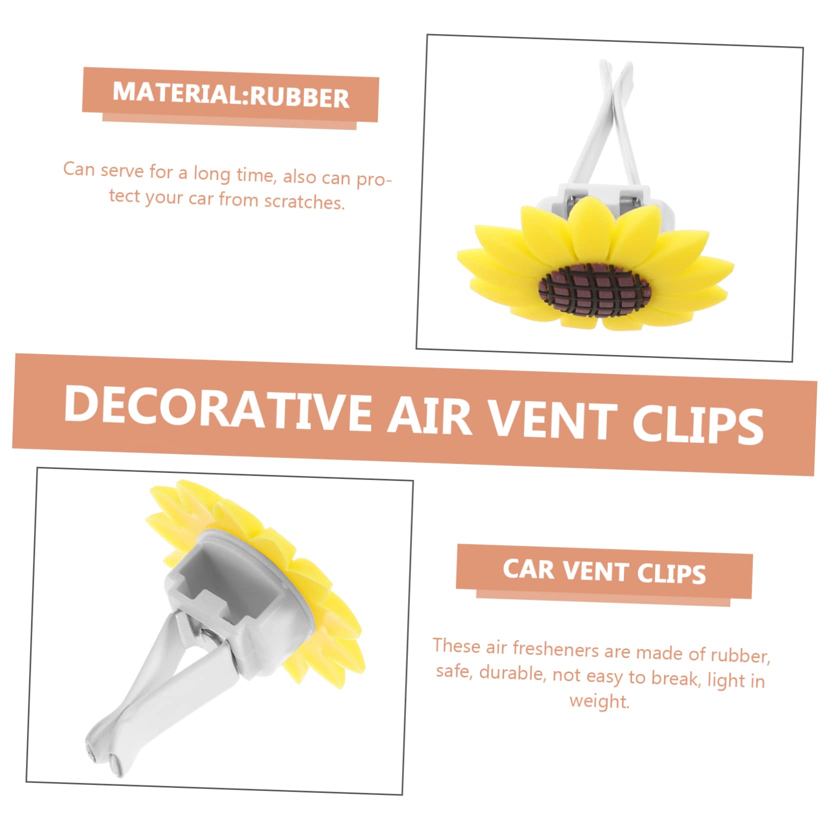 GLEAVI 16pezzi Clip Auto Sunflower Da Decorazioni Per Ventilazione Auto Profumatore Clip Design Creativo e Adorabile Per Fresco e Profumato