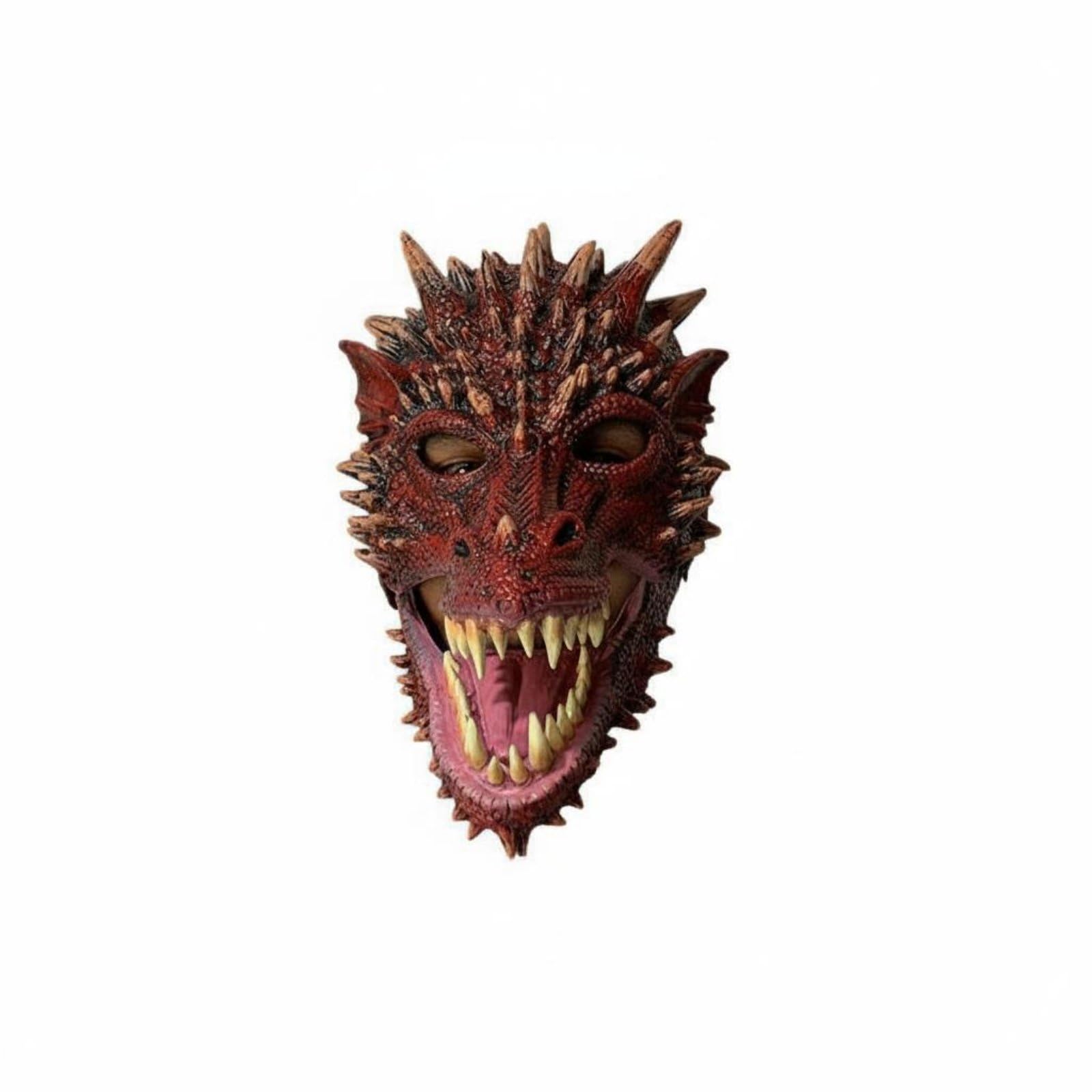 MERISHOPP Adult Size Full Head Creature Mask Rubber Creature Mask Party Supply for Adults, Halloween, Cosplay, Moving Mouth Dino-image-39