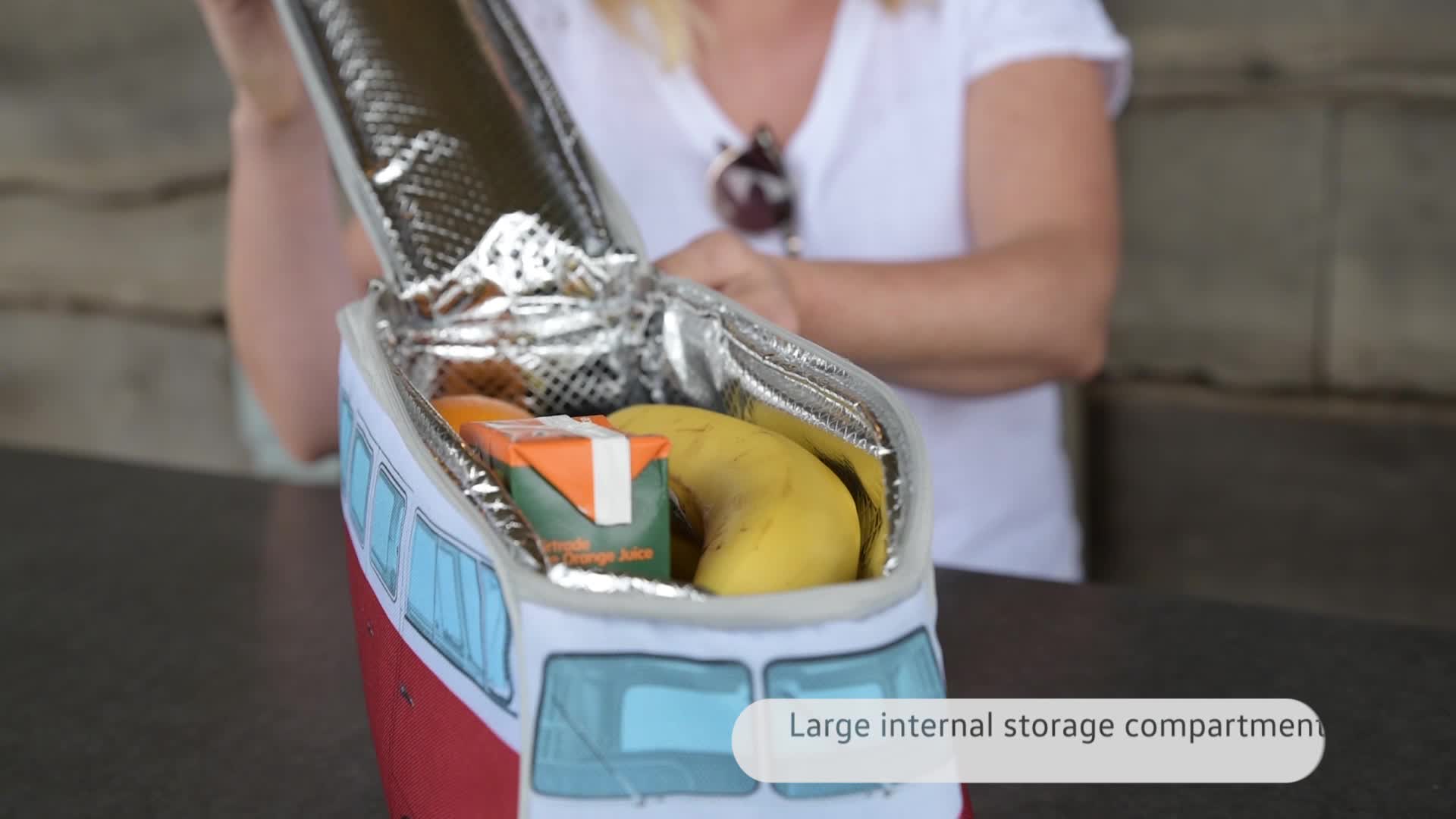 Volkswagen Blue Campervan Bamboo Lunch Box - Dine In VDub Style - Foto 2