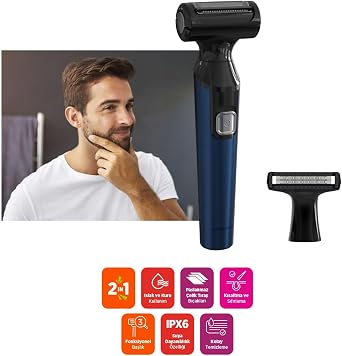 Polosmart PBS902 Pilli 2 Başlıklı Vücut Bakım Seti Navy