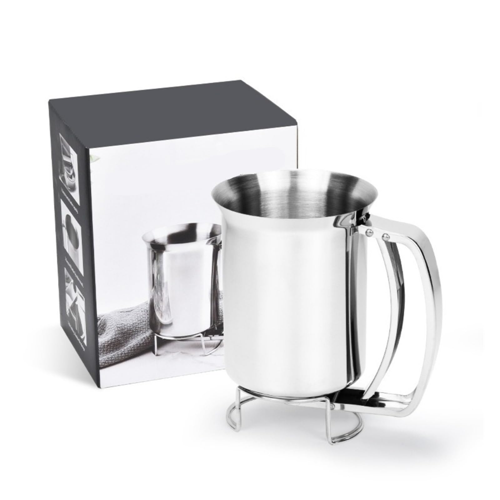 Dispenser for pastella in acciaio inossidabile da 680 ml riutilizzabile for pancake, cupcake
