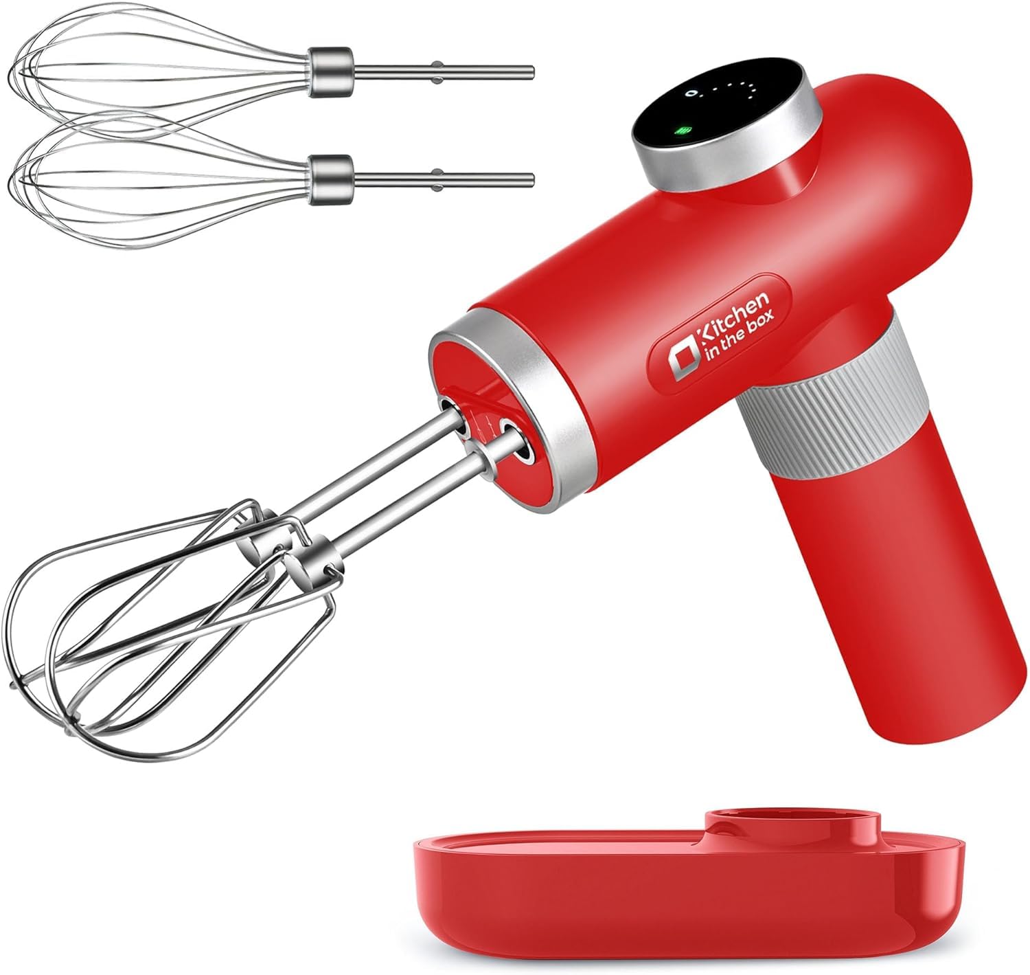 Kitchen in the box Cordless Rechargeable Hand Mixer for Kitchen Portable Handheld Electric Mixer with Beaters Whisks 6-Speed