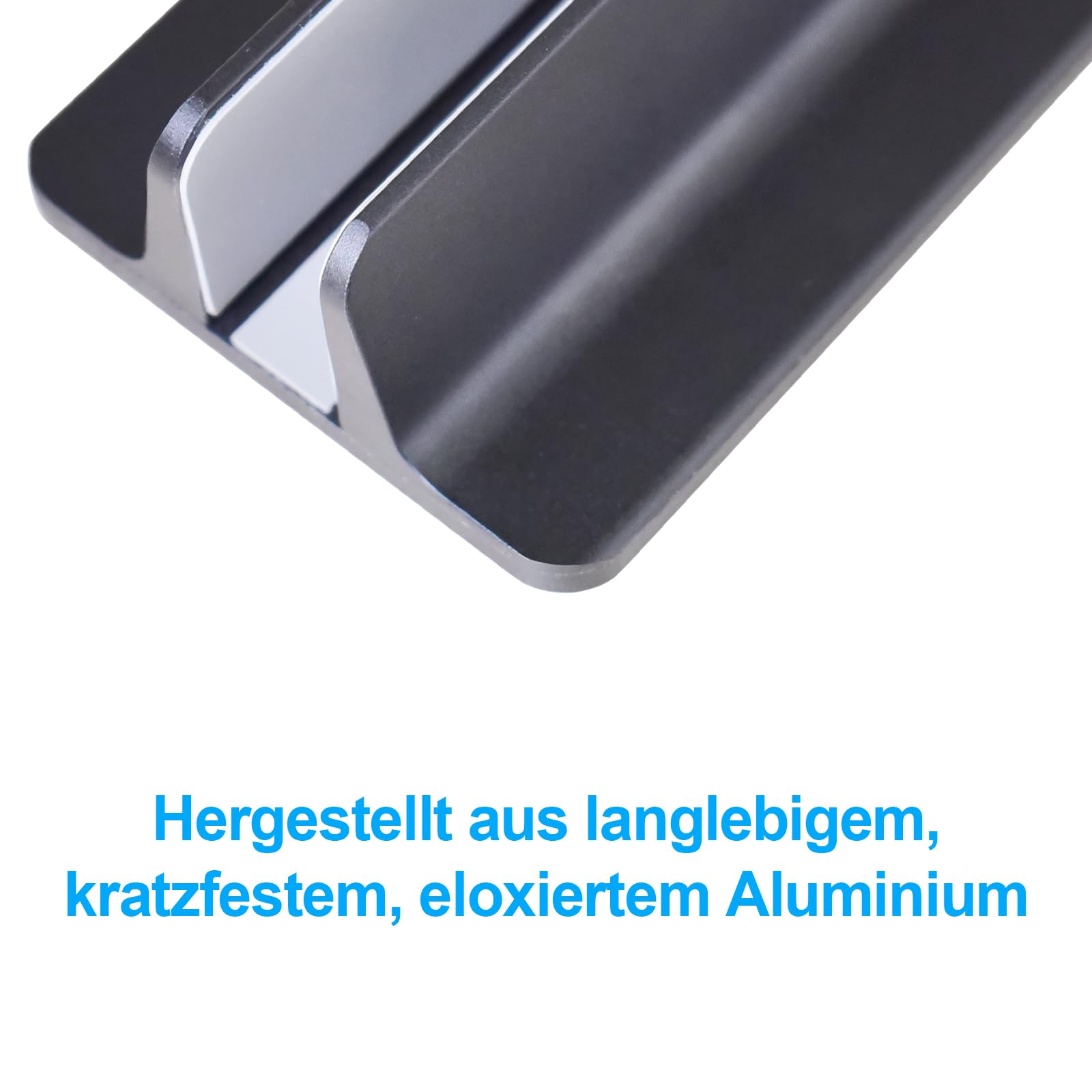 Supporto verticale per computer portatile, in alluminio, regolabile, salvaspazio, per MacBook Pro/Air, iPad, Samsung, Huawei, Surface, Dell, HP, Lenovo e altri (Nero)