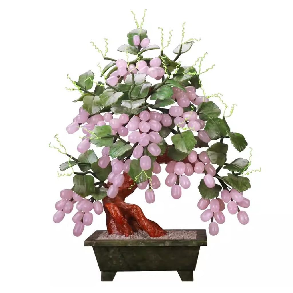 AYCDL Artificial Plants Indoor Living Room Home Decoration Bedroom Study Entrance Entrance Jade Jade Carving Grapevine Ornament Fake Plant,One Color-Small