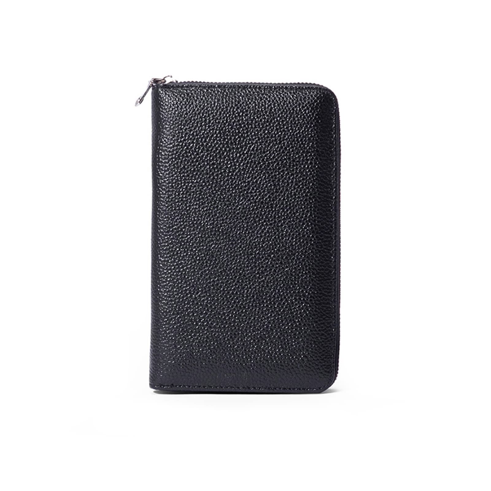 Cartera de Viaje Funda Pasaporte Cartera de Pasaporte con Bloqueo RFID Cuero Porta Documentos Porta Pasaporte para Tarjeta de Crédito para Mujeres Negro