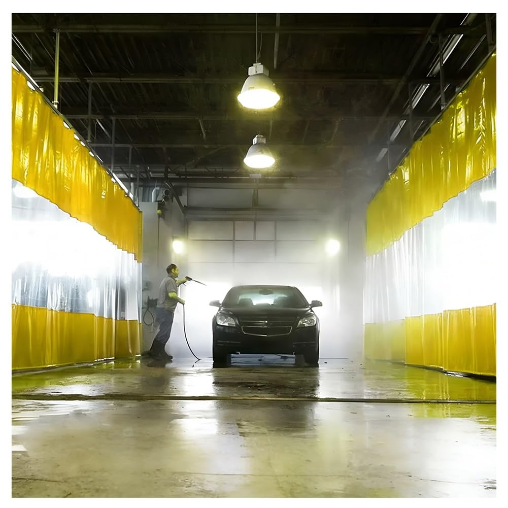 Rideaux de séparation de garage en vinyle robuste avec crochets coulissants, cloison pour porche, lavage de voiture, espace de travail