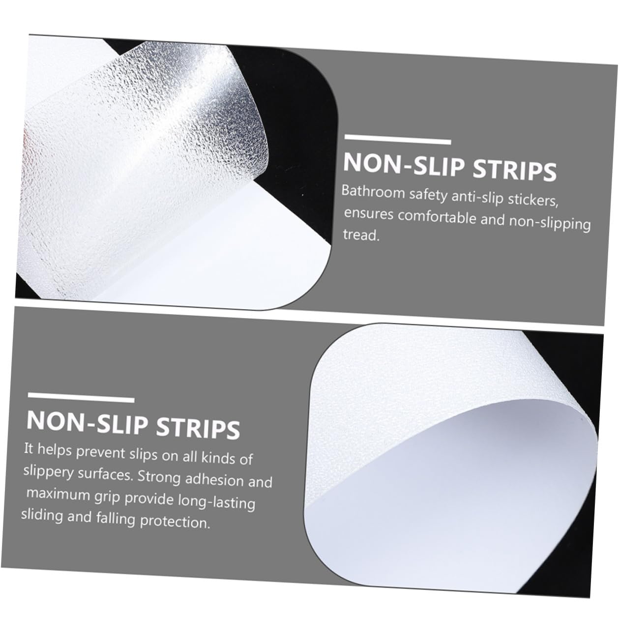 SHOWERORO Tiras Antideslizantes Transparentes para Suelo y Escaleras, 10 Piezas de 15x61 Cm, Cinta de Seguridad Peva Resistente para Bañera, Ducha y Pisos Lisos, Protección Antideslizante
