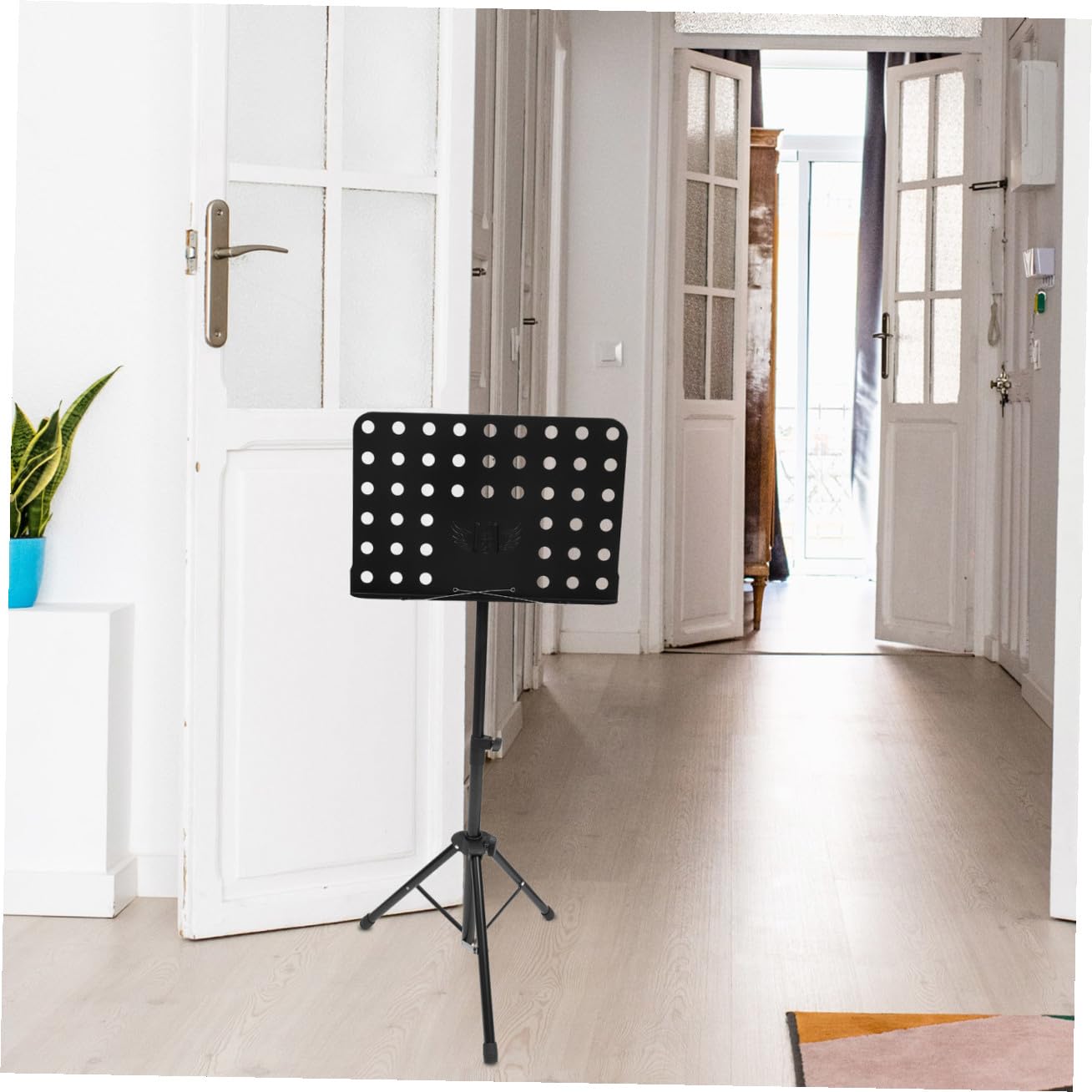 Faltbarer Notenständer Schwarz, Höhenverstellbar, 1 Stück | Tischmodell für Rezepte und Musikbücher, Freihändig Nutzbar, für Auftritt und Küche