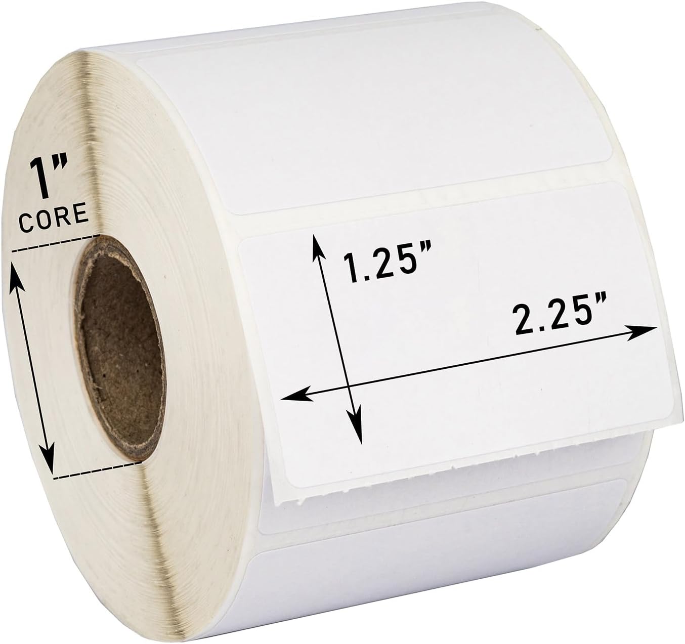 HOUSELABELS 2.25" x 1.25" Address Labels on 1" Core Compatible with Zebra and Rollo Printers, 16 Rolls / 1,000 Labels per Roll